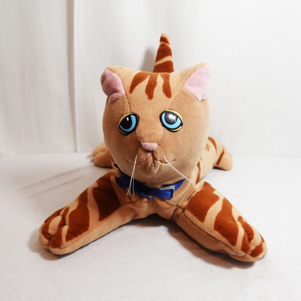 Vintage Pound Puppies Cat Orange Tabby Plush stuffed animal Tonka Pound Purries